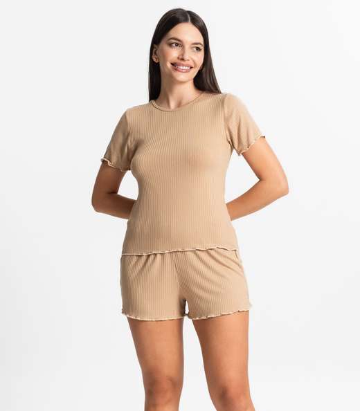 Image_Pijama Feminino Canelado Select Marrom