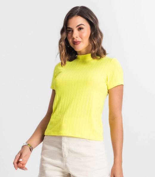 Blusa Feminina com Gola Select Amarelo
