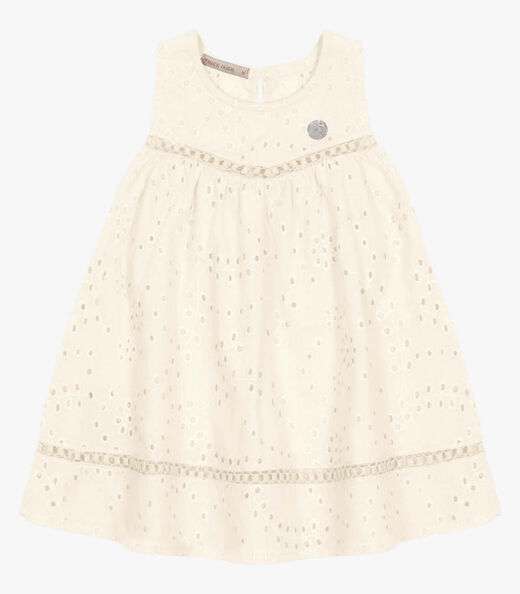 Vestido Infantil Trick Nick Bege