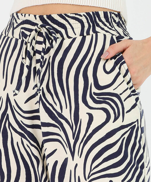 Calça Jogger Feminina Moletinho Estampada Amarração Marisa Bege