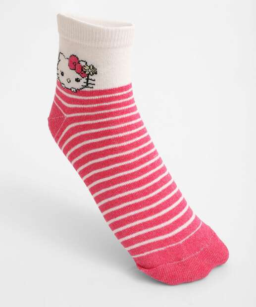 Kit Meia Cano Longo Feminina Hello Kitty Sanrio