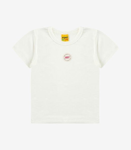 Blusa Feminina Ribana de Viscose Rovi Kids Bege