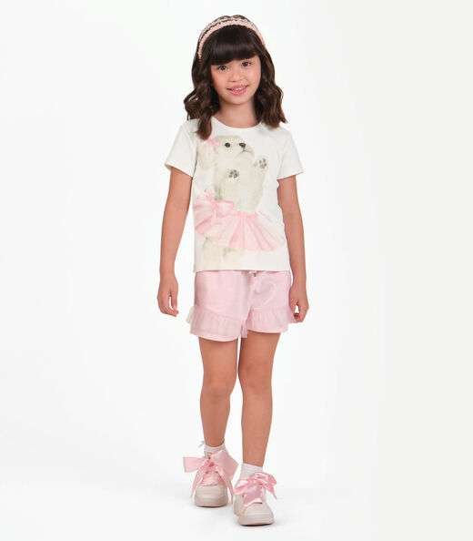 Blusa Ribana 2X1 Menina Trick Nick Bege