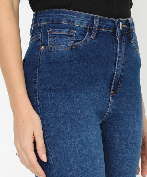 Calça Jeans Skinny Barra Desfiada Feminina Marisa