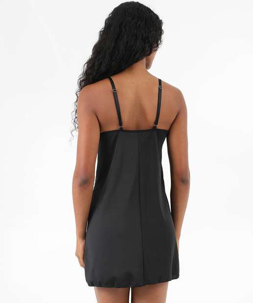 Camisola Recorte Renda Alças Finas Marisa Preto