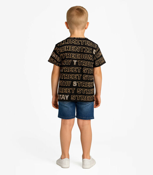 Camiseta Infantil Masculina Infinita Cor Preto
