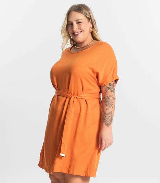 Vestido Curto Secret Glam Laranja