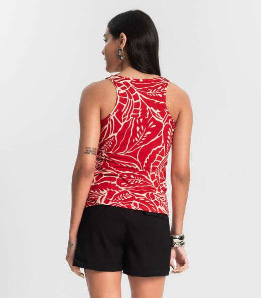Regata Feminina Estampada Rovitex Vermelho