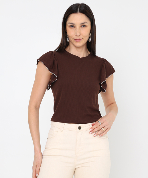 Image_Blusa Feminina Babado Marisa Marrom