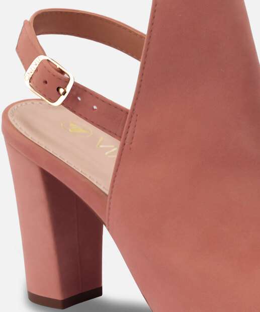 Sandália Feminina Open Boot Salto Grosso Nobuck Via Uno