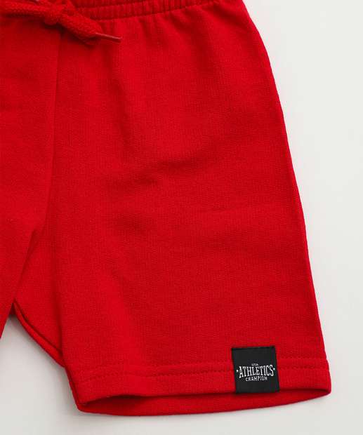 Bermuda Infantil Moletom Marisa Tam 1 a 3 Vermelho