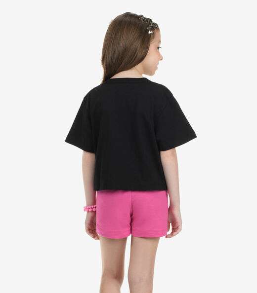Conjunto Blusa com Shorts Meia Malha Rovi Kids Preto