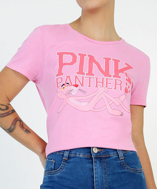 Blusa Cropped Feminina Pantera Cor De Rosa Marisa