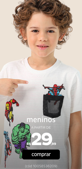 Meninos a partir de R$29,99 Meninos a partir de R$29,99