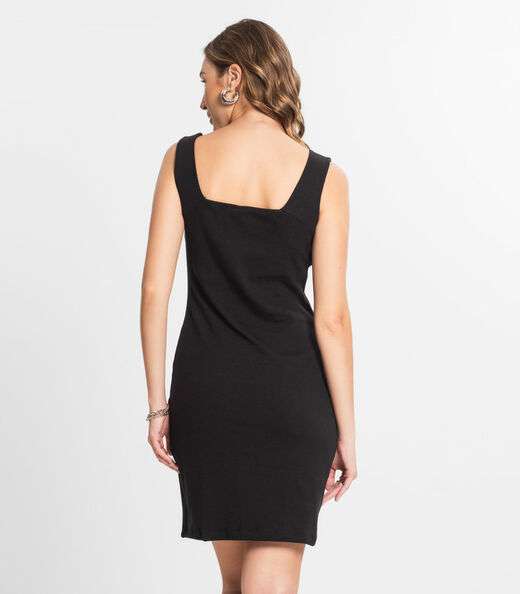 Vestido Canelado Feminino Select Preto