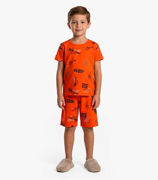 Image_Pijama Infantil Camiseta e Bermuda Select Laranja