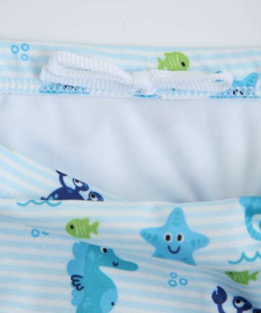Sunga Boxer Infantil Estampa Caranguejo MR Tam 1 a 10