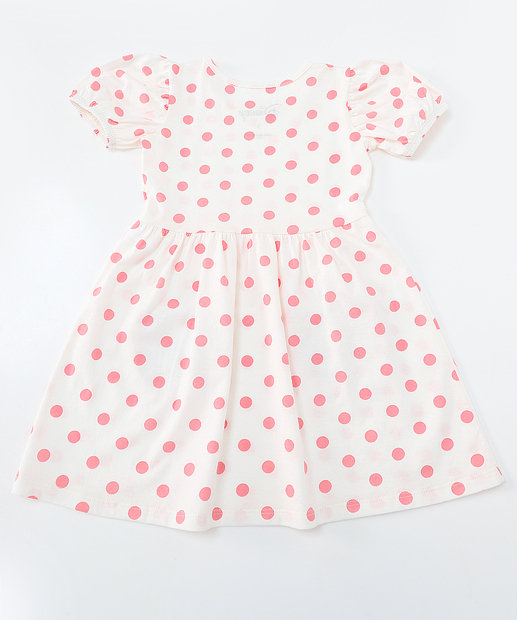 Vestido Infantil Poá Hello Kitty Tam 1 a 3 Off White