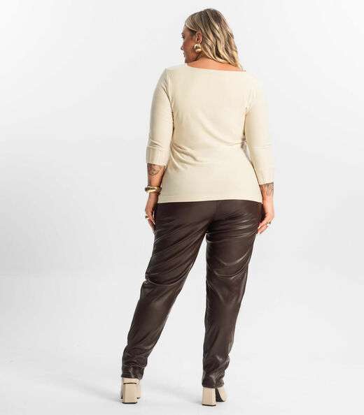 Legging Feminina Plus Size Secret Glam Marrom