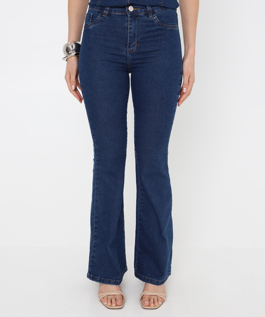 Calça Jeans Flare Boot Cut Feminina Sawary Azul