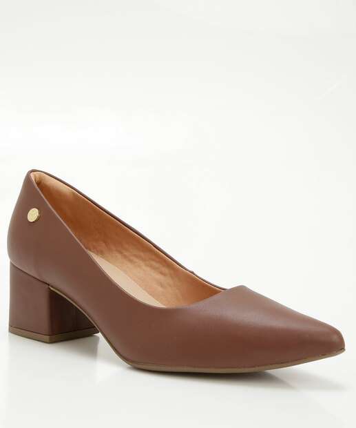 Scarpin Feminino Salto Grosso Bico Fino Via Uno