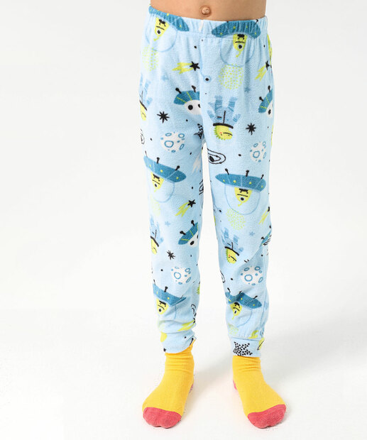 Pijama Infantil Astronauta Marisa Tam 4 a 12 Azul