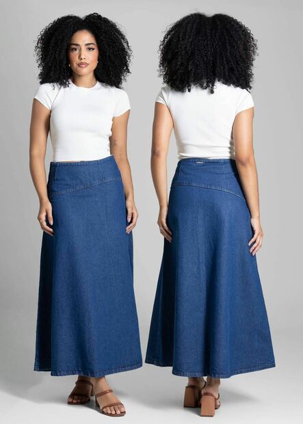 Saia Jeans Sawary Midi - 282529