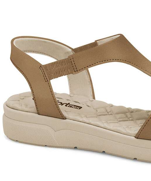 Sandália Feminina Flatform Tiras Comfortflex Marrom