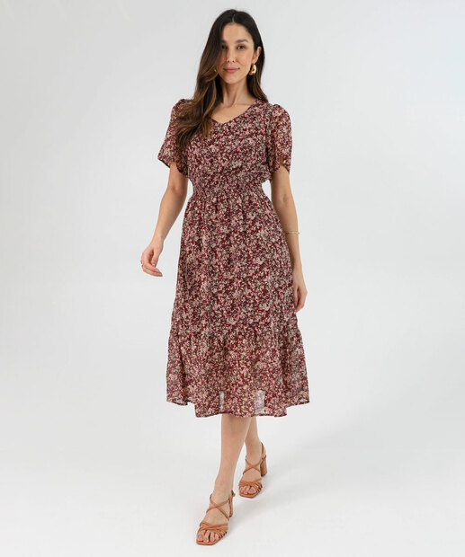 Image_Vestido Midi Floral Feminino Marisa Vinho