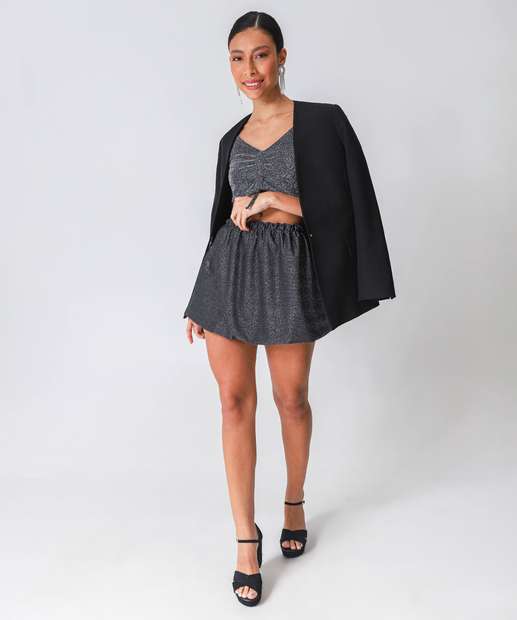 Image_Saia Curta Feminina Balone Brilho Lurex Preto Marisa