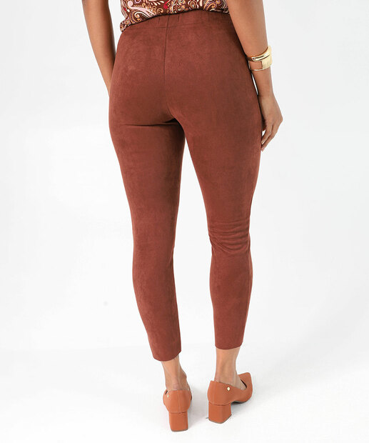 Calça Feminina Legging Suede Marisa Marrom