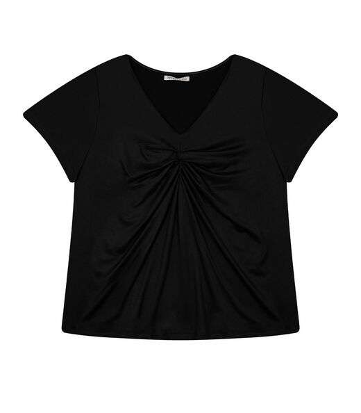 Blusa Feminina Plus Size Franzida Secret Glam Preto