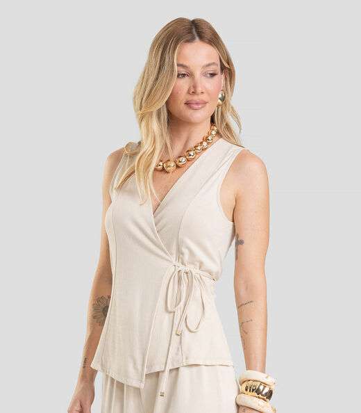 Image_Colete Feminino em Malha Visco Maquinetada Dianna Bege