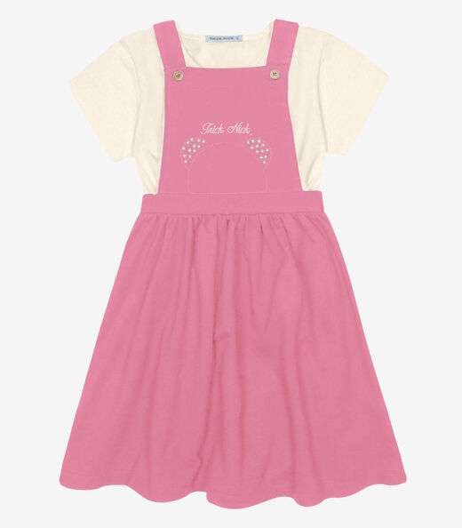 Image_Conjunto Menina Blusa Com Salopete Trick Nick Rosa
