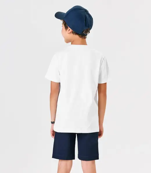Conjunto Menino Camiseta Com Bermuda Trick Nick Branco