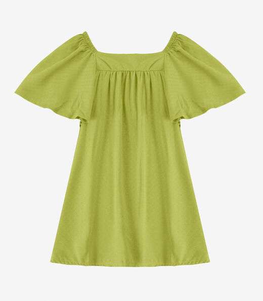Vestido Infantil em Viscose Infinita Cor Amarelo