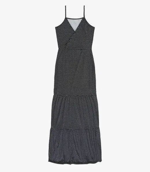 Vestido Longo Feminino Transpassado Select Preto