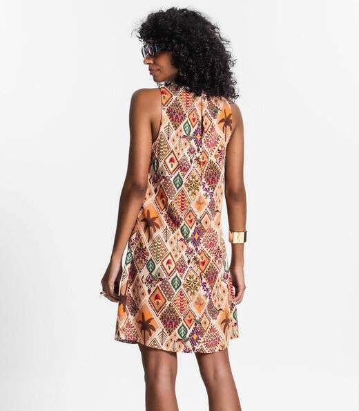 Vestido Feminino Curto De Viscose Select Laranja