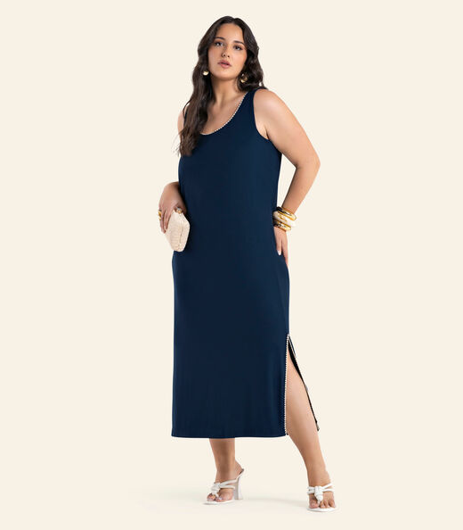 Image_Vestido Midi Com Detalhe Ponto Concha Secret Glam Azul