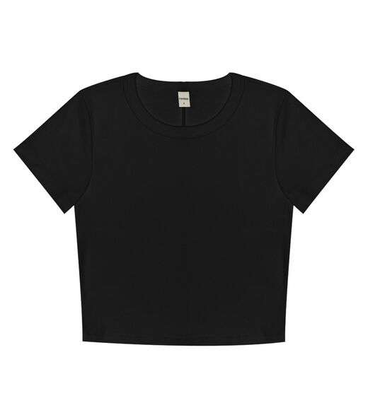 Blusa Cropped Ribana Básica Rovitex Branco