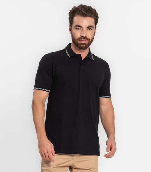 Camisa Polo Masculina Ogochi Preto