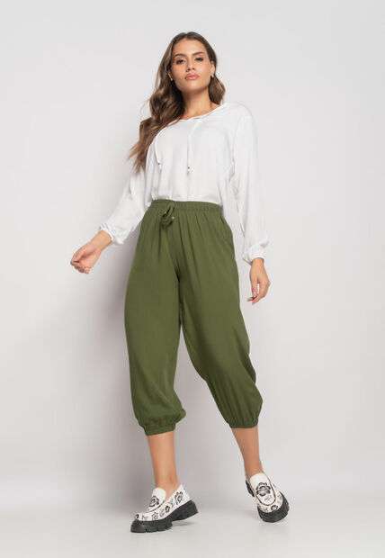 Image_Calça Jogger Viscolinho Verde Musgo Salvatore Fashion
