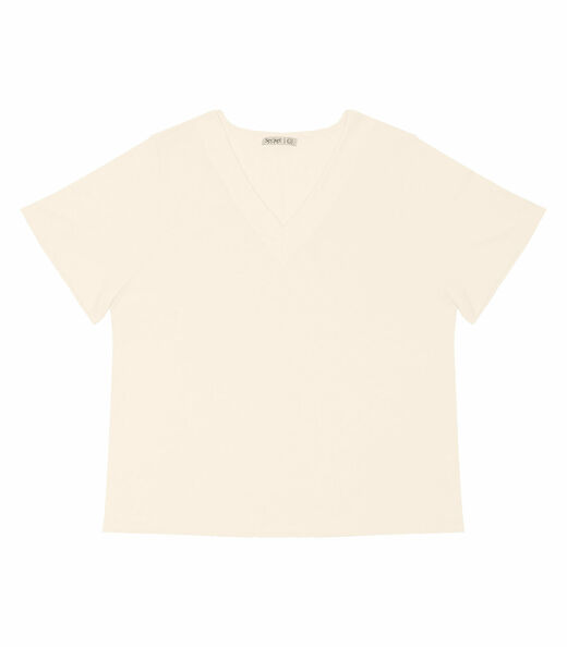 Blusa Feminina Plus Size Básica Secret Glam Bege