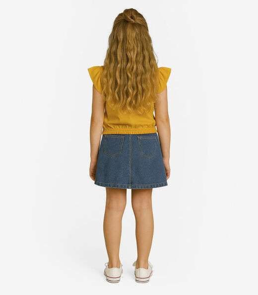 Blusa Infantil Manga Curta Infinita Cor Laranja