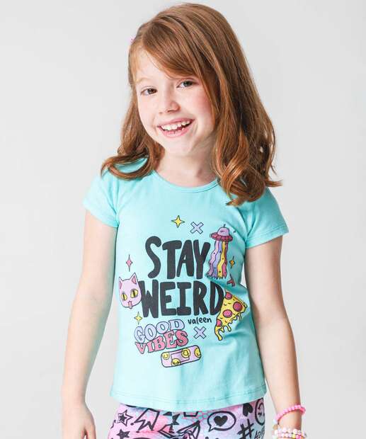 Conjunto Infantil Estampado Manga Curta Tam 4 a 10