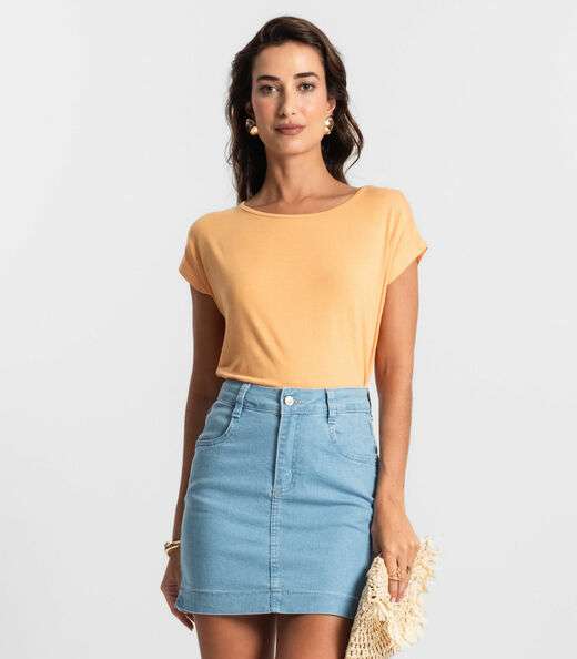 Image_Blusa Feminina Manga Curta KO Laranja