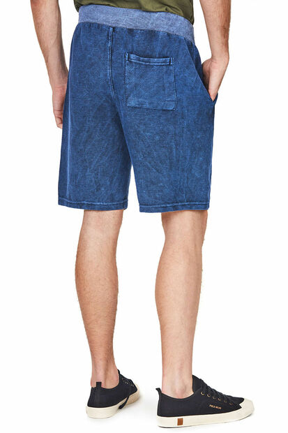 Bermuda Masc Moletom Polo Wear Azul Escuro