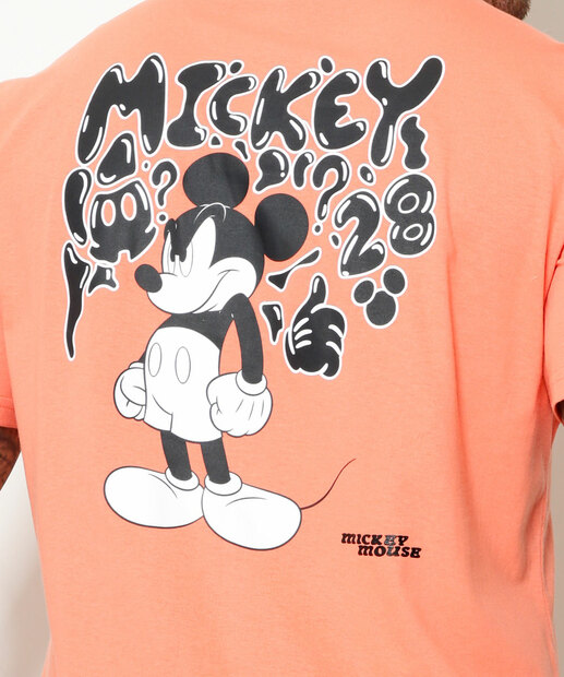 Camiseta Masculina Estampa Mickey Manga Curta Disney