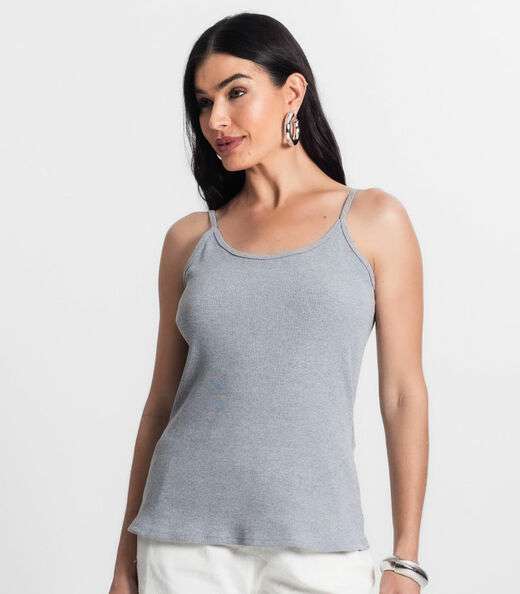 Blusa Feminina De Alça Cinza