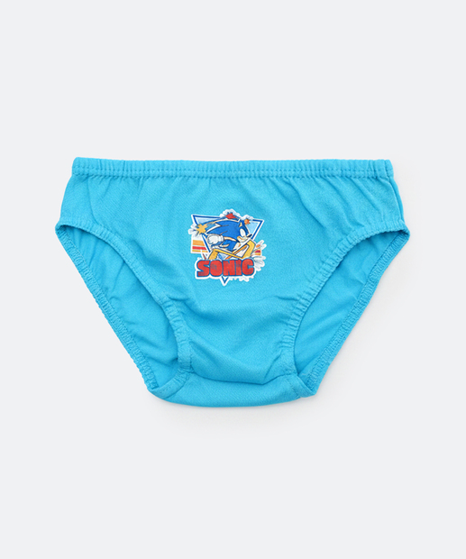 Kit 3 Cuecas Infantil Estampa Sonic Tam 4 a 12